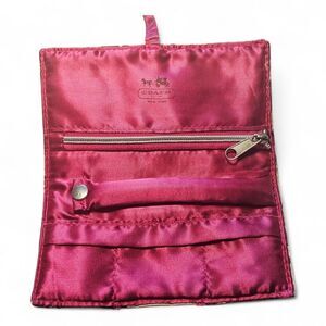 Coach Satin Travel Jewelry Case in Rich Pink